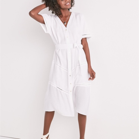 Lucky Brand Dresses & Skirts - Lucky Brand White Button-down Midi Dress - Size M